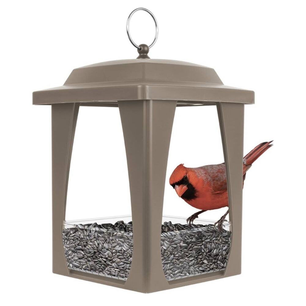 Nature's Way Dine-in Hanging Plastic Fly Through Bird Feeder with Roof 4 Cup